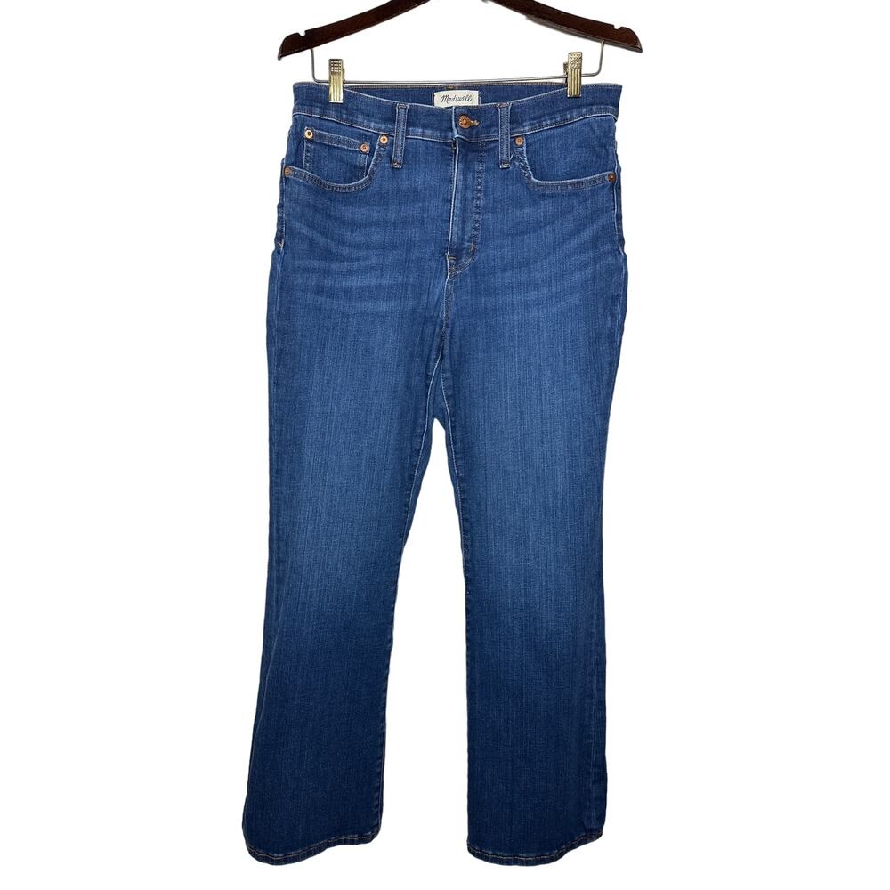 Madewell Womens Sz 29 Blue Mid Rise Kick Out Jeans Denim Flare Stretch